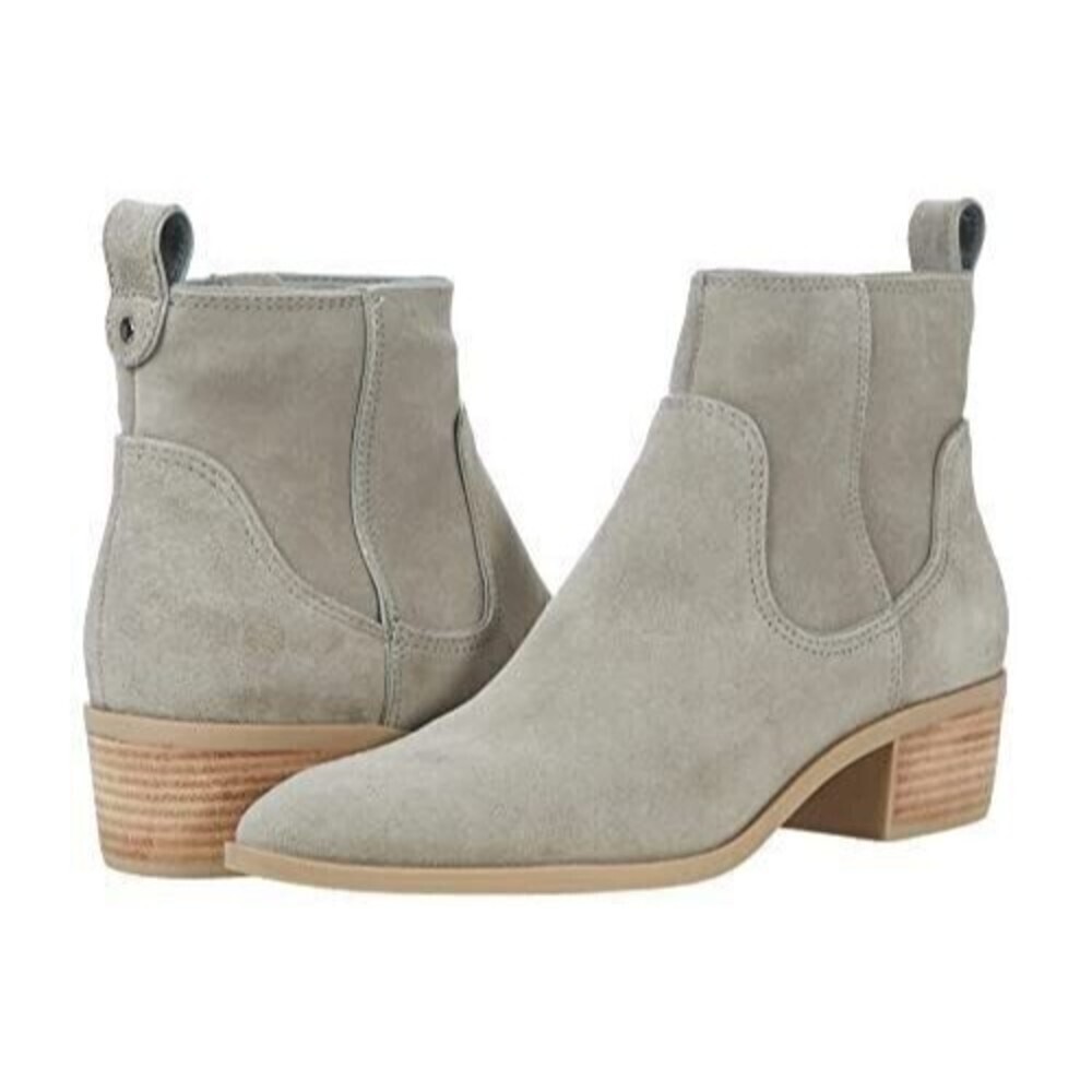 Dolce Vita Womens Gray Suede Almond Toe Able Ankle Booties 6